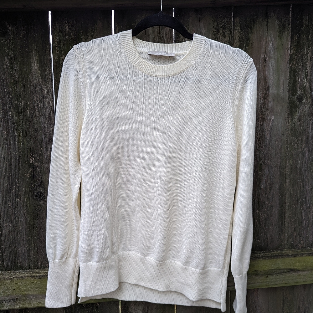 Everlane Women's White 100% Cotton Crew Neck Sweater